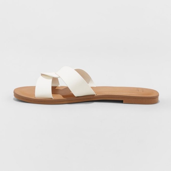 TRINA Flat White Slip On Sandals - Picture 2 of 6